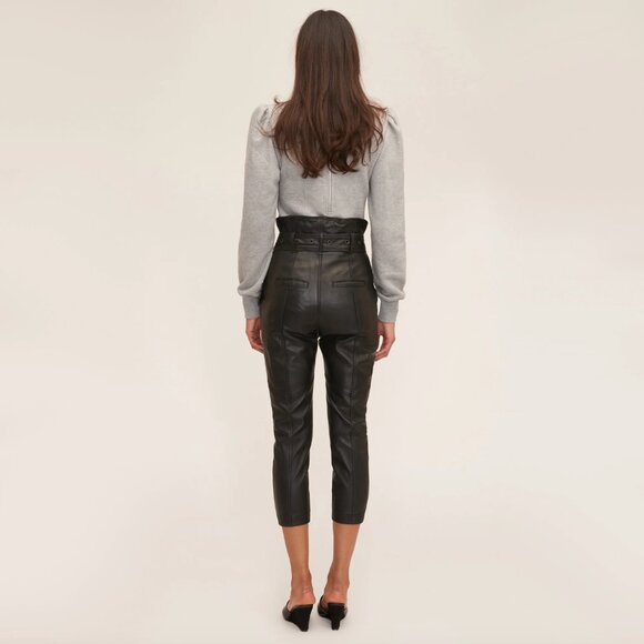 NWT Marissa Webb "Anniston" Leather Pants in Black, size 2 - Picture 3 of 13